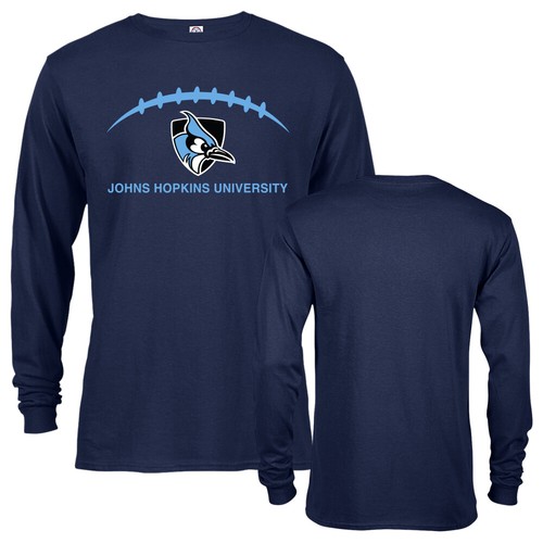 Johns Hopkins University Blue Jays Football Laces Out Logo Long Sleeve T-Shirt - Picture 7 of 17