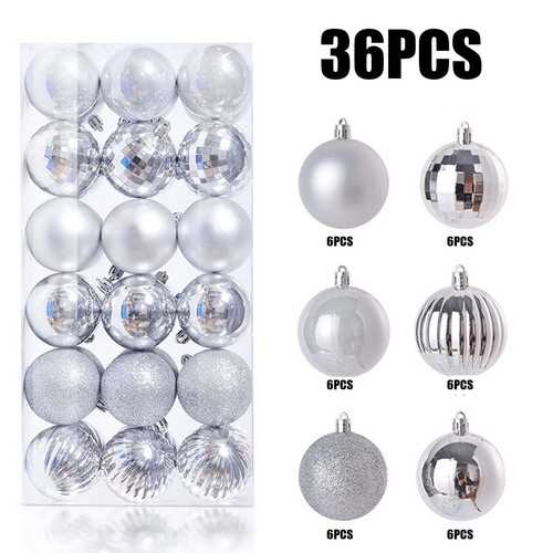 36Pcs 6 cm Christmas Balls Shatterproof Xmas Tree Ornaments Hanging Balls Decor - Picture 154 of 168