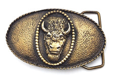 Vintage 1979 Bison Buffalo Head Animal Belt Buckle by Spec Cast