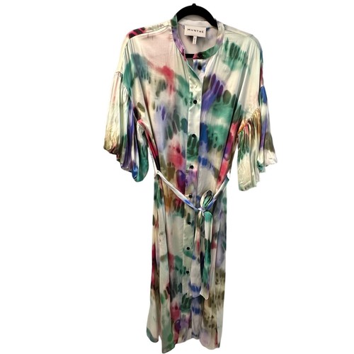 Munthe Varun Tie Dye Hemdblusenkleid In Weiß Copenhagen - Bild 2 von 12