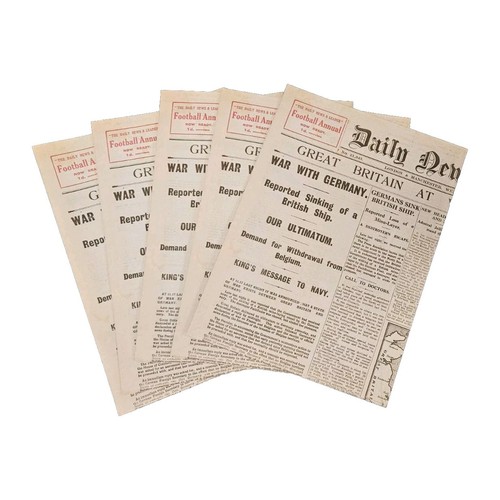Gran Bretaña en guerra Primera Guerra Mundial réplica - Memorabilia periódico - hoja ancha 5 de agosto de 1914 - Imagen 7 de 9