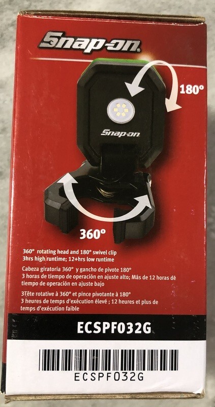 NEW Snap-On GREEN ECSPF032G 425 Lumen Magnetic Rotating