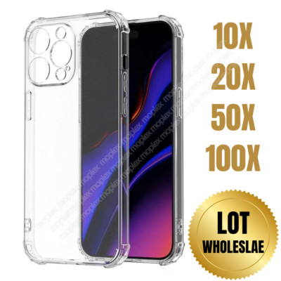 Bulk For iPhone 15 14 13 12 11 XR X XS 8 7 Shockproof Clear Phone Case Cover Lot