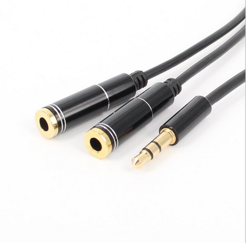 3.5mm Gold Male to 2Dual Female Jack Splitter Headphone Y Audio Adaptor Cable 30 - Picture 1 of 4