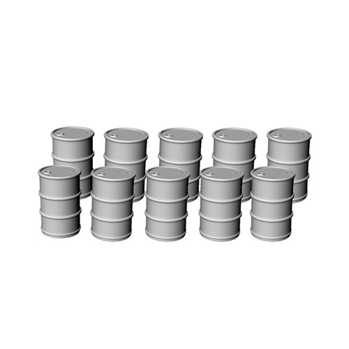 LaoYao 1/76 OO Gauge 55 Gallon Oil Drum Barrels 10pcs Railroads Scenery - Picture 2 of 3