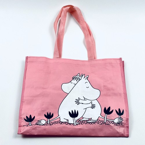 Mumin Figuren Mumintroll wiederverwendbare Einkaufstasche Einkaufstasche rosa GEBRAUCHT