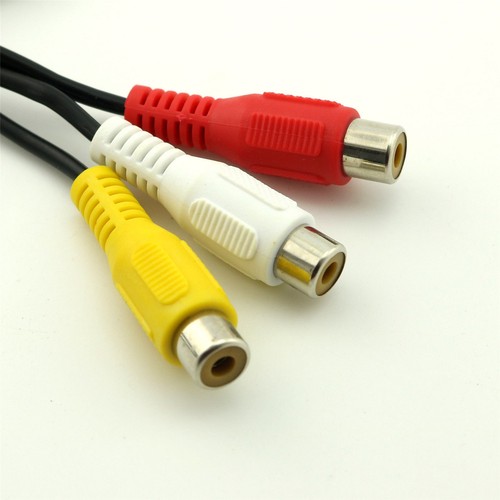 50cm 3x RCA (L+R+V) Male To Female Extension Cable Composite AV TV Cord DVD HDTV - Picture 5 of 5