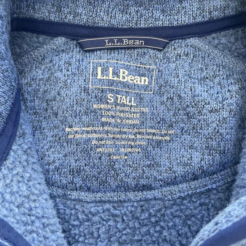 LL Bean Women’s Sweater Fleece Full Zip Jacket Size Small Tall Color
