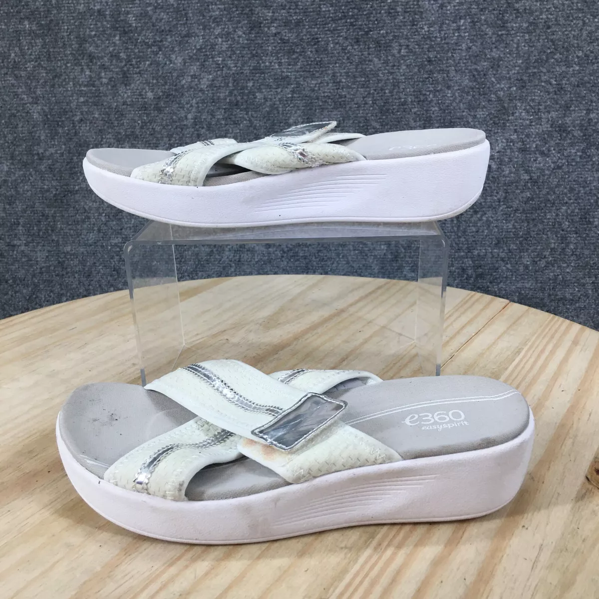 Easy spirit deals white sandals