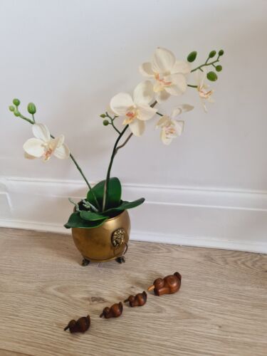 Miniature Wooden Duck & Ducklings 1940’s 50s' Handmade Trench Art Oak Carved - Picture 14 of 15