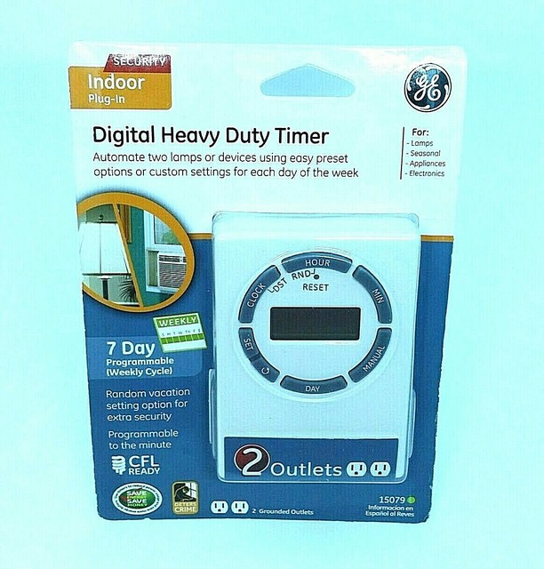 GE 15079 Indoor 7day SunSmart Plug in Programmable Digital Timer 2