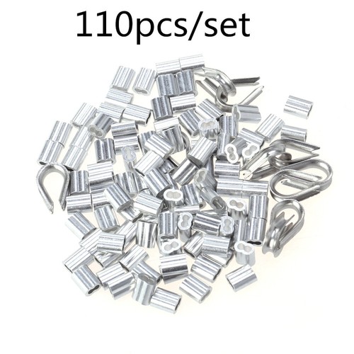 50 Pcs Wire Rope Chuck Aircraft Cable Clamps Assortment Kit Clip - Imagen 12 de 12