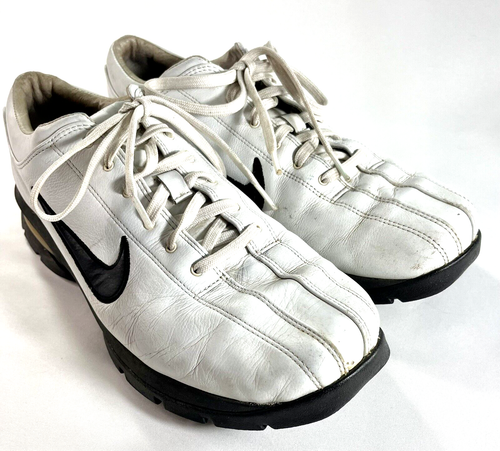 Scarpe tacchetti da golf Nike Sport Performance bianche e nere 307414-101 da uomo taglia 8,5 - Foto 2 di 11