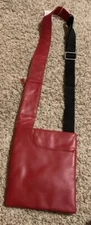 ili New York Leather  Crossbody Adjustable Strap Red Purse/Bag Zip Closure NWT.