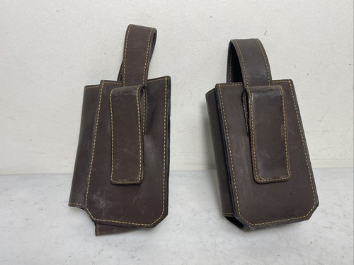 (x2) Lot of Belkin Leather Walkie Talkie Ham Radio Case Holster - Picture 2 of 3
