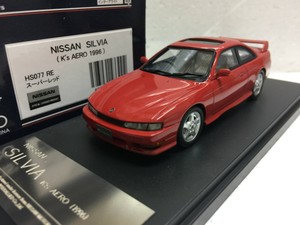 1-43-HI-STORY-HS077RE-NISSAN-SILVIA-S14-K-039-S-AERO-RED-240SX-180SX-model-car