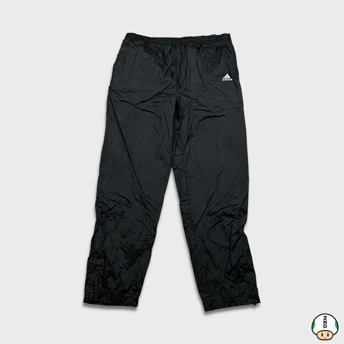 Vintage 90s Adidas Track Pants Mens Medium Black Stripe