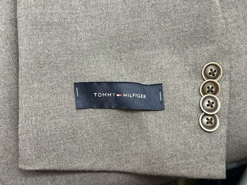 NWT Tommy Hilfiger Ethan Taupe Two Button Notch Lapel Wool Blazer Size L42 Long - Picture 6 of 15