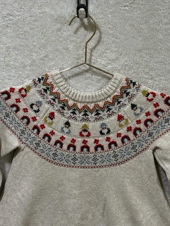 Hanna Andersson Talla 120 6-7 Niñas Navidad Gnomo Suéter Vestido Arco Iris Árbol Foto 2 de 4