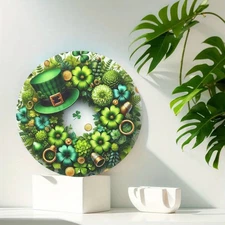 2D Flat, 1pc Vintage St, Tin Sign Wall Art - 8x8 Inch Round Aluminum Metal Decor