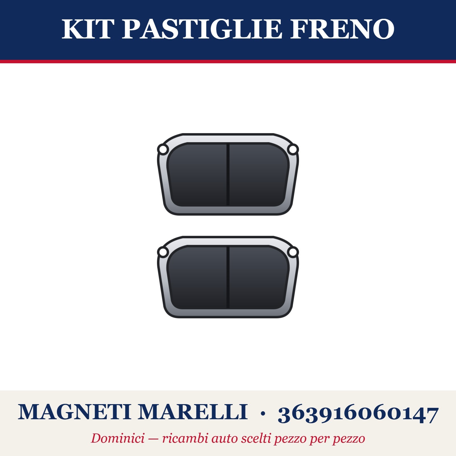 MAGNETI MARELLI 363916060147 Kit pastiglie freno predisposto per visualizzazione avviso usura - Immagine 2
