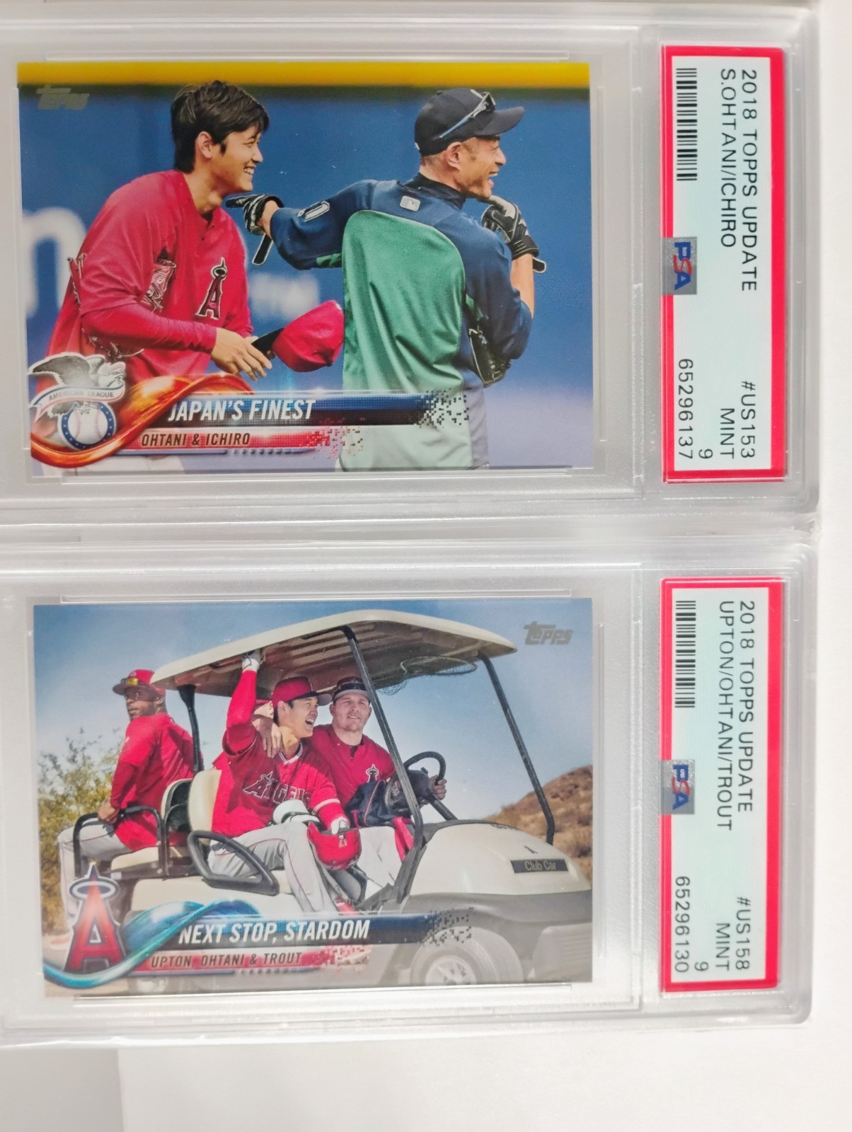 2 PSA 9 Shohei Ohtani Rookies 2018 Topps Update #US153-US158