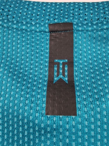 Nike Tiger Woods Collection Dri Fit Blade Henley Camicia Uomo Large Teal Golf - Foto 12 di 12