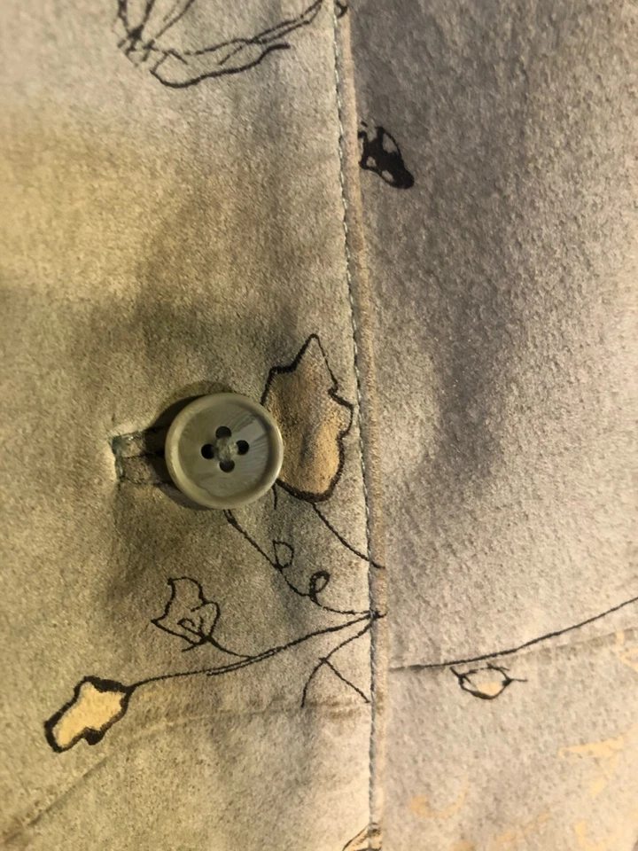 Dialogue Green Floral Lined Suede Shirt Jacket 1X - Image 4 of 4