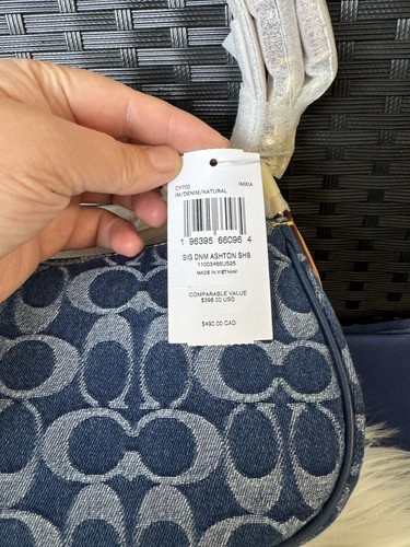NEW Coach Ashton Baguette Bag In Signature Denim CY700 Limited - Picture 13 of 20