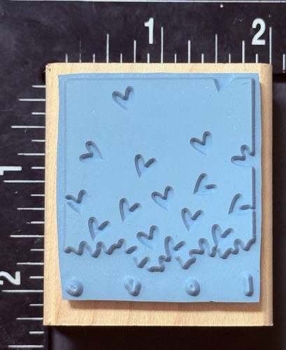 Sello de goma de madera con frase de palabra de amor con duchas de corazón que caen suavemente día de San Valentín - Imagen 2 de 2