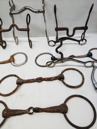 Vintage Lot 11 Pferdegebisse & 2 Einzelsporen Western Tack Cowboy Old West Eisen - Bild 13 von 18