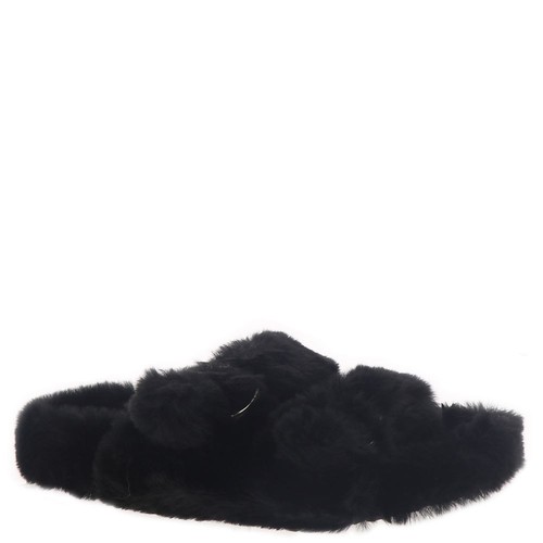 Steve Madden Around Slipper Damen US 6 schwarz Kunstfell Slipper Slide JOBB1350