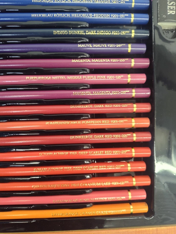 69 vintage Faber Castell Polychromos colored Pencils In A Nice Wooden Box - Image 3 of 4