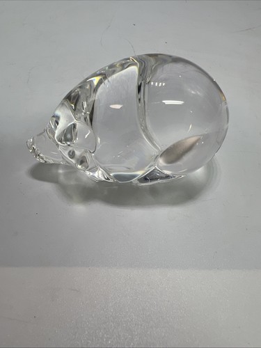Steuben Crystal Pig Hand Cooler Paperweight
