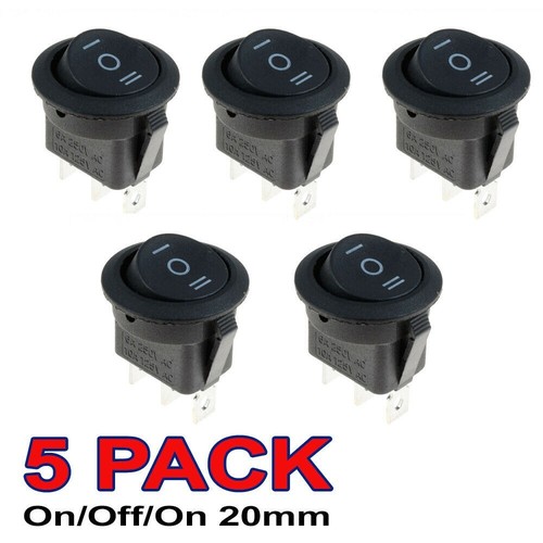 Useful Round Rocker Switch 10A 12-250V 5pcs Accessories New Replacement - Picture 3 of 5