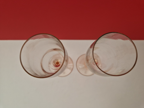LUMINARC ROSE pink stem flutes sparkling wine x 2 - Picture 2 of 5