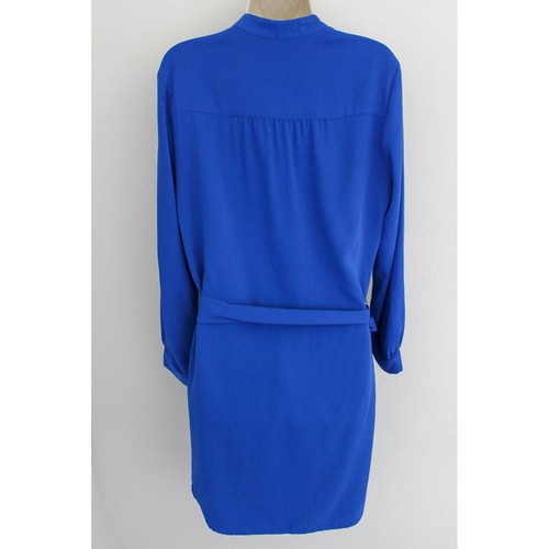 Amanda Uprichard for Le Tote Kleid Small Blau V-Ausschnitt Langarm Gürtel Mini - Bild 5 von 7