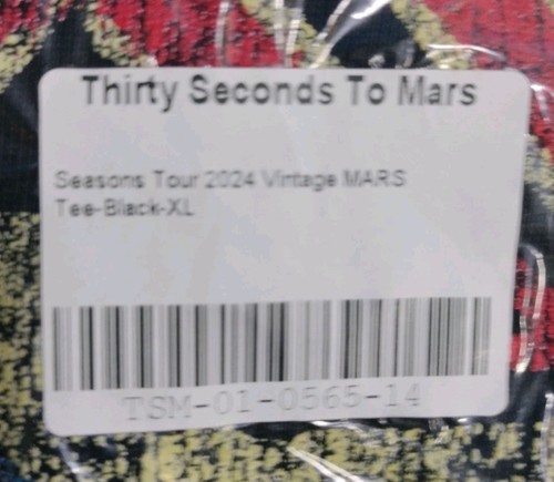 Thirty Seconds To Mars Seasons Tour 2024 Vintage MARS Tee Men's US Size XL - Picture 6 of 7