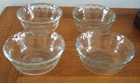 Set of 4 Pyrex Custard Cups Bowls 5 Inch Clear Glass Three Ring Scalloped Edge