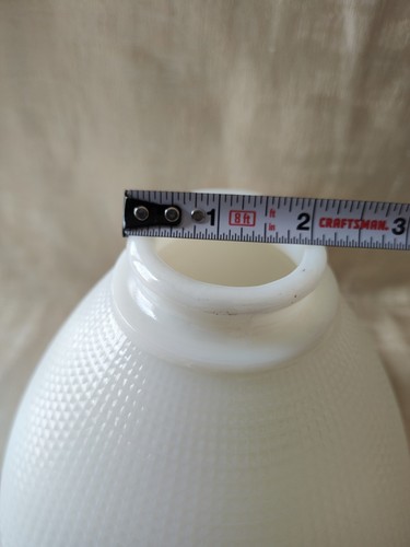 Vintage Corning #820120 Milk Glass 2 1/4 x 8" Fitter Waffle Lamp Shade Diffuser - Picture 8 of 10