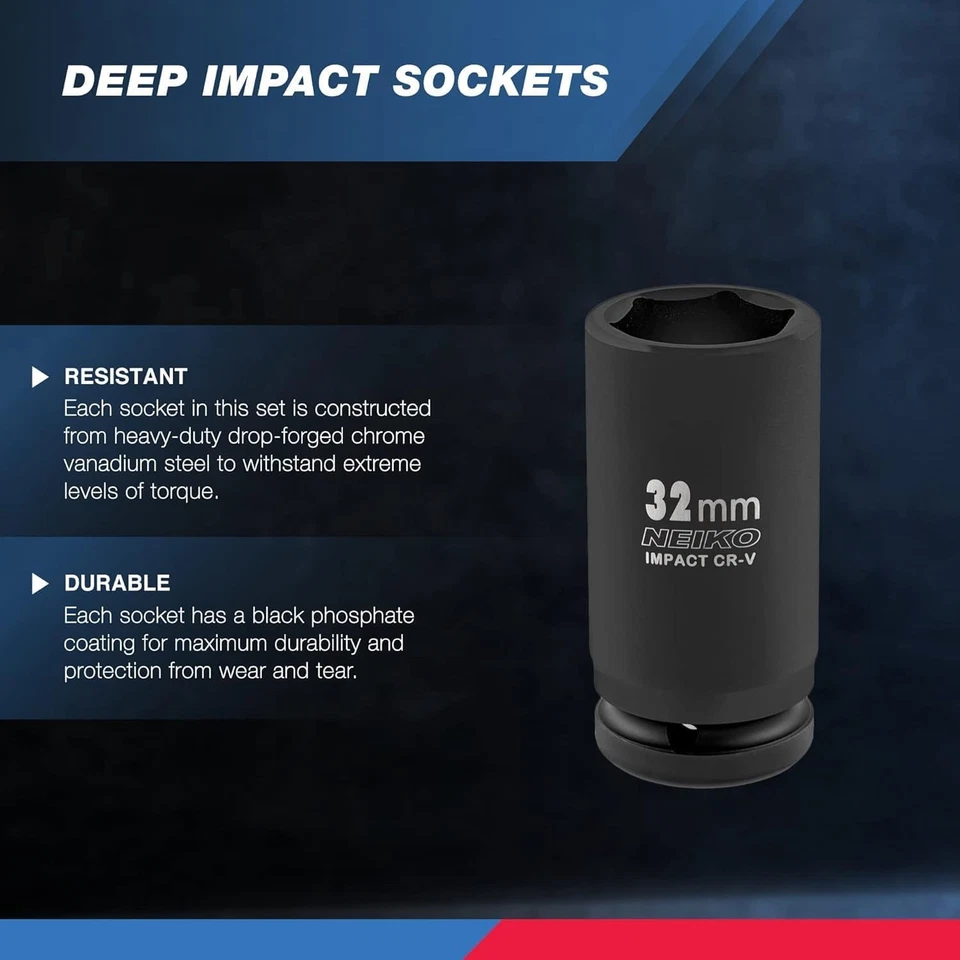 02460A 3/4" Drive Deep Impact Socket Set, 8 Piece Jumbo Assortment | Metric S... - Image 2 of 4