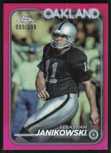 Sebastian Janikowski, 2024 Topps Chrome, #154, Oakland Raiders, S/N, /399, Pink