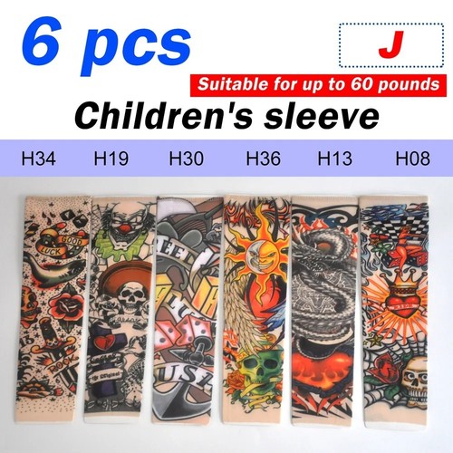 6PCS Kids Tattoo Sleeves Sun Protection Arm Covers for Boys & Girls - Picture 15 of 16