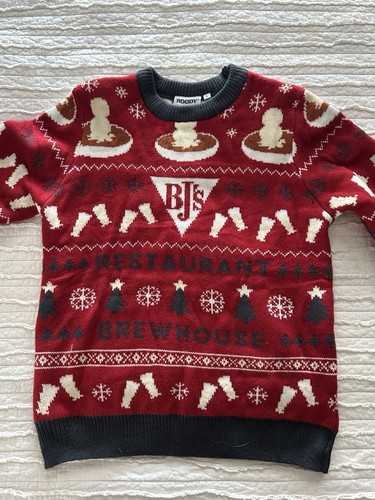 BJ’s Restaurant Brewhouse Christmas Sweater – Red Novelty – Restaurant Apparel
