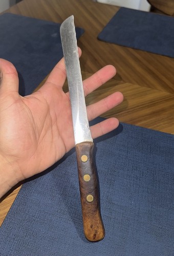 RARO Vintage Friedr-Herder Abr. Cuchillo para pan Sohn Solingen Alemania logotipo de pala - Imagen 2 de 3