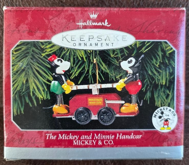 Hallmark Mickey and Minnie Handcar Keepsake Ornament