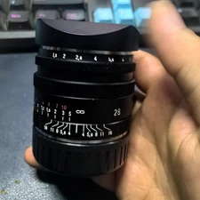 Metal Camera Lens Hood+Cap For Voigtlander Ultron Vintage 28F1.5 Aspherical Lens