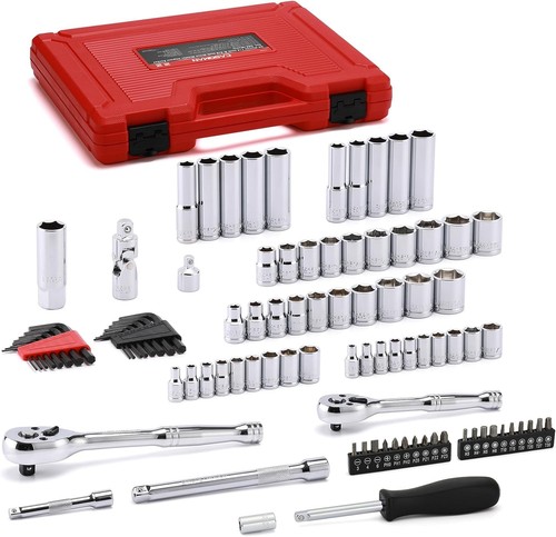 94-Piece Chrome Vanadium Socket Set with Ratchet & Extension Bars - SAE & Metric - Picture 4 of 9