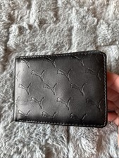 Puma Wallet Men Bifold Black Leather EUC