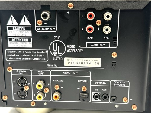 Pioneer CLD-D704 Laser Disc / DVD / CD Player; CLDD704,w/remote TESTED VIDEO - Picture 16 of 16